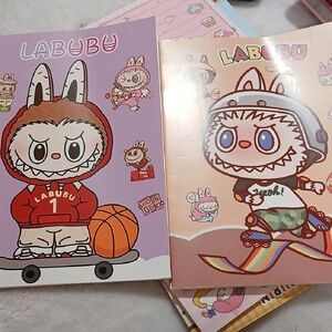 Labubu Kids Notebook Set - Pink & Lavender Cartoon Covers